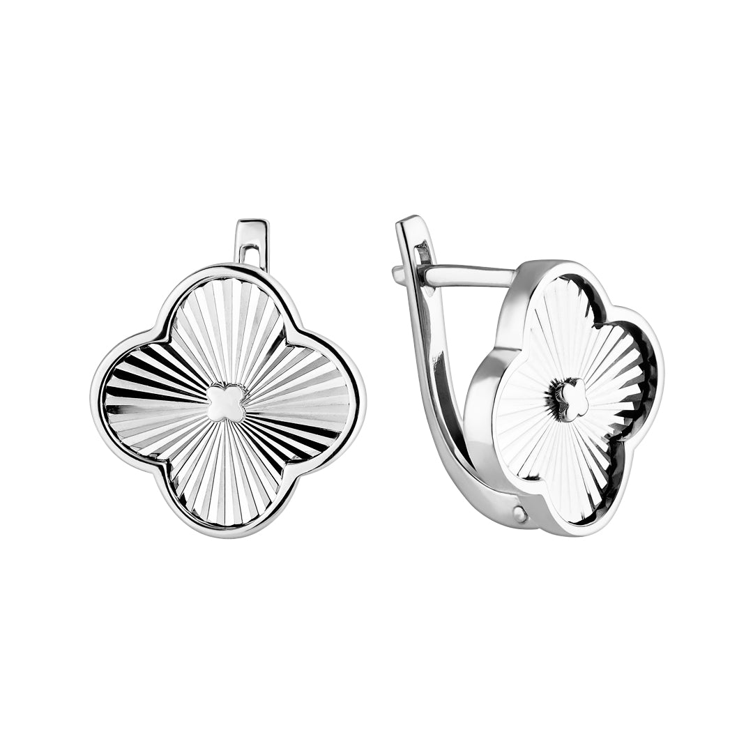 Silver Clover Earrings | Срібні сережки Сяйво | 793