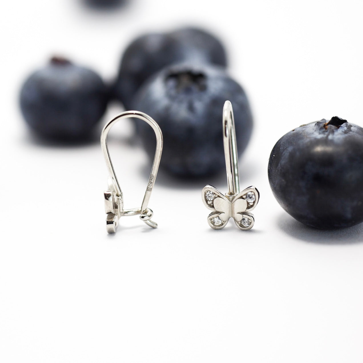 Silver Butterfly Earrings 925 | Дитячі срібні сережки Метелик|452