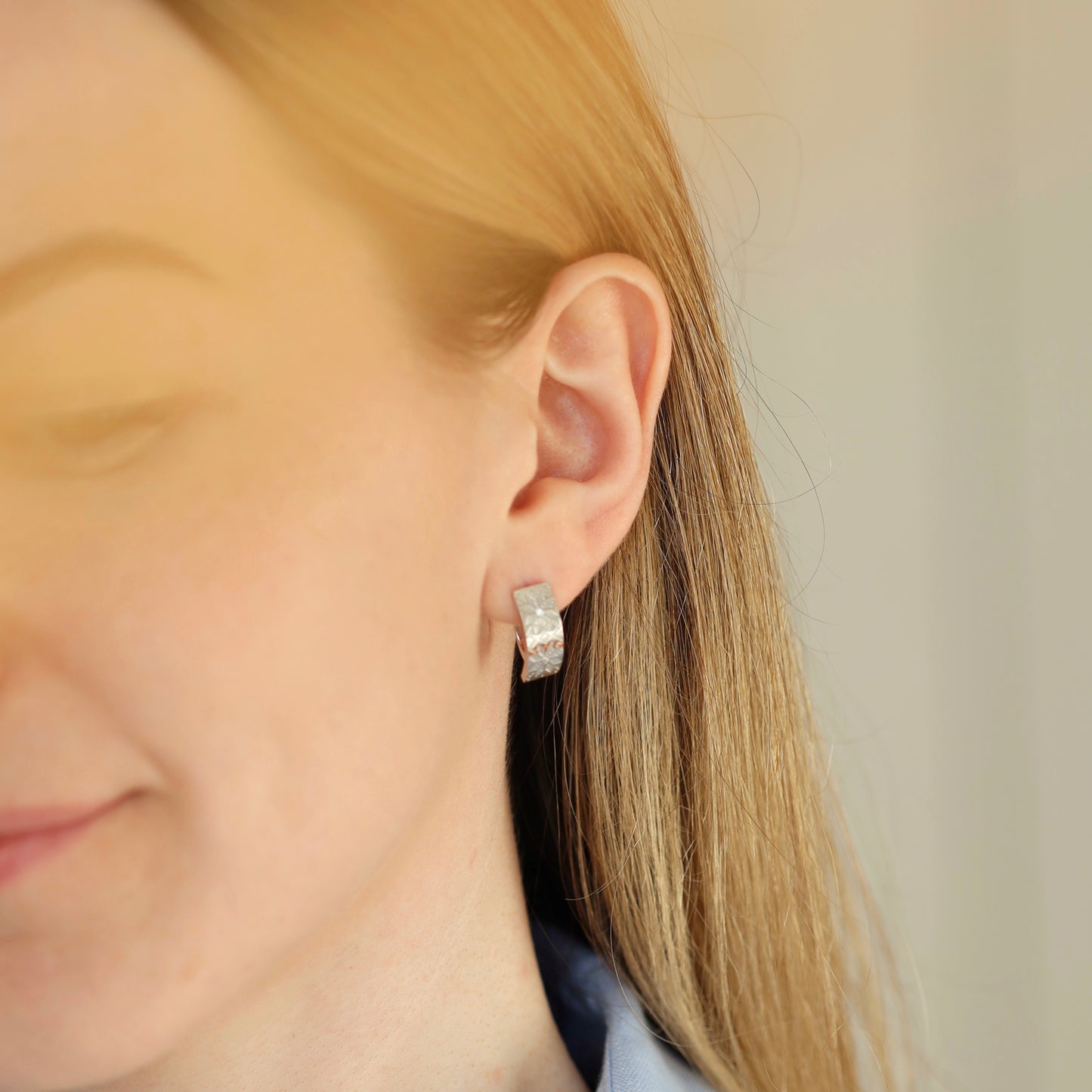 Сережки срібні 925 з орнаментом вишиванки | Ukrainian silver embroidered pattern earrings 925 sterling | 047