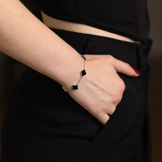 Срібний браслет/5 квіточок/срібло 925пр/338