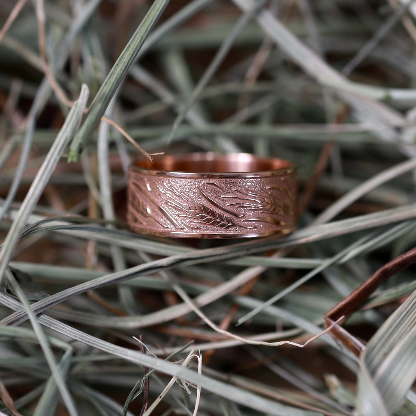 Срібна каблучка «Паростки Пшениці» з позолотою 585 | Wheat Gold Plated Silver Ring 925
