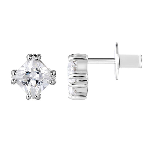 Cubic Zirconia Stud Earrings | 925 Sterling Silver Luxury Jewelry — Срібні сережки-пусети з цирконієм|40065