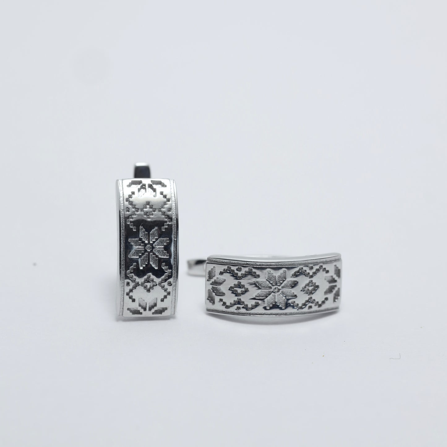 Silver Vyshyvanka Earrings | Срібні сережки Вишиванка | 583