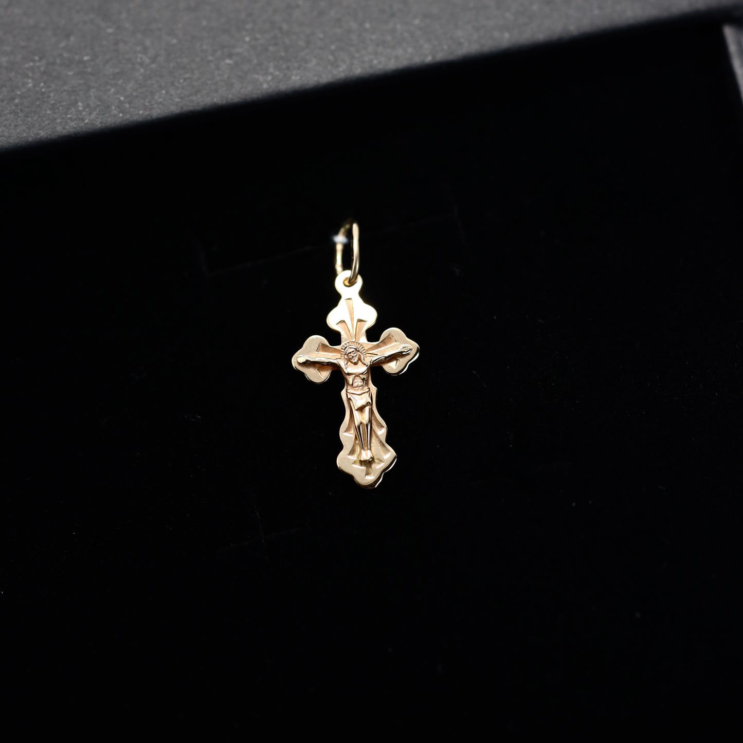 Золотий хрестик 585 проби | Gold Cross Pendant 14K | Хрестик із червоного золота | Gold Orthodox Cross | Ukrainian Jewelry