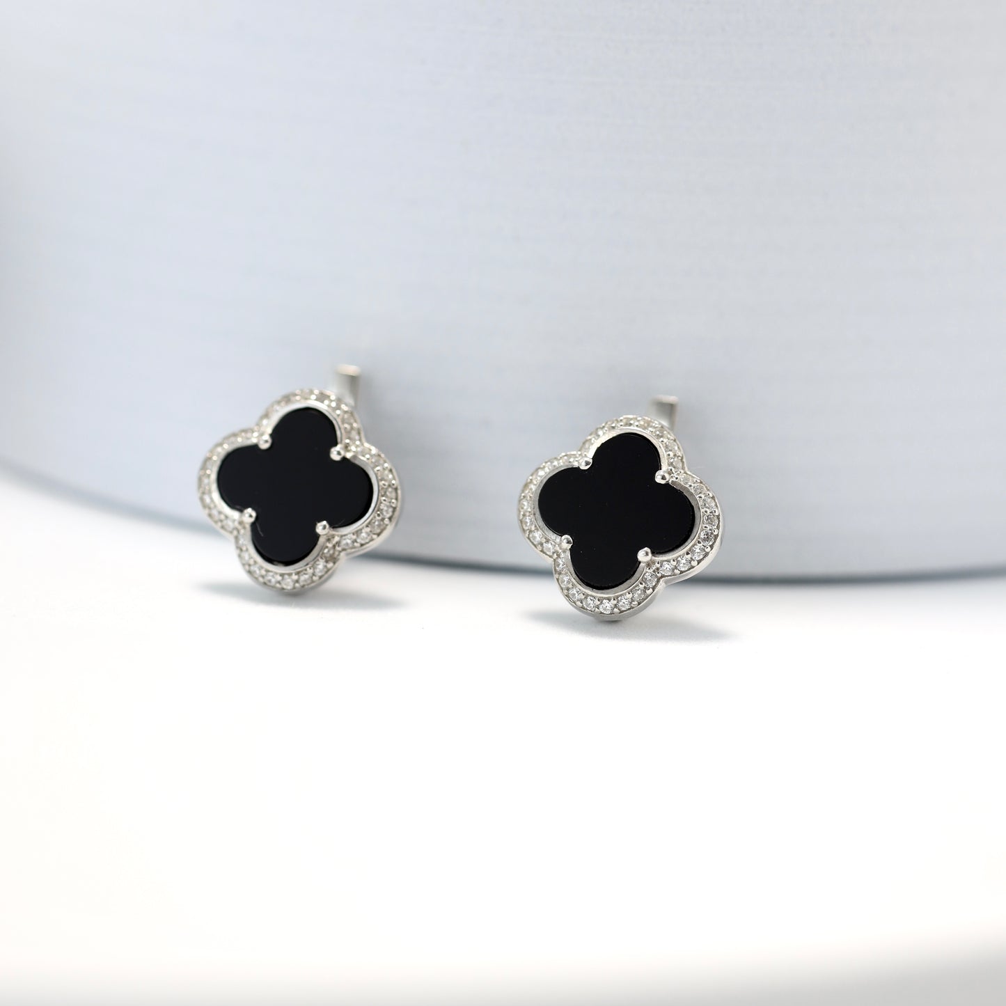 Black Clover Luxe | Срібний комплект прикрас з оніксом |339