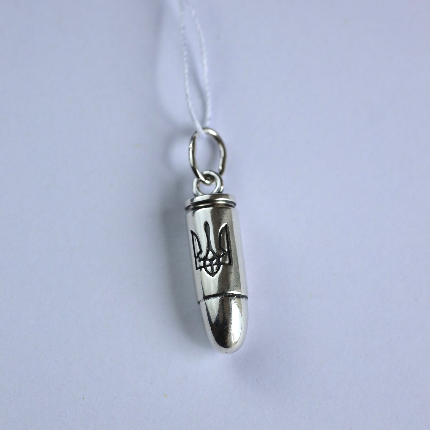 Срібна підвіска 925 з Тризубом • 925 Silver Bullet Pendant Tryzub