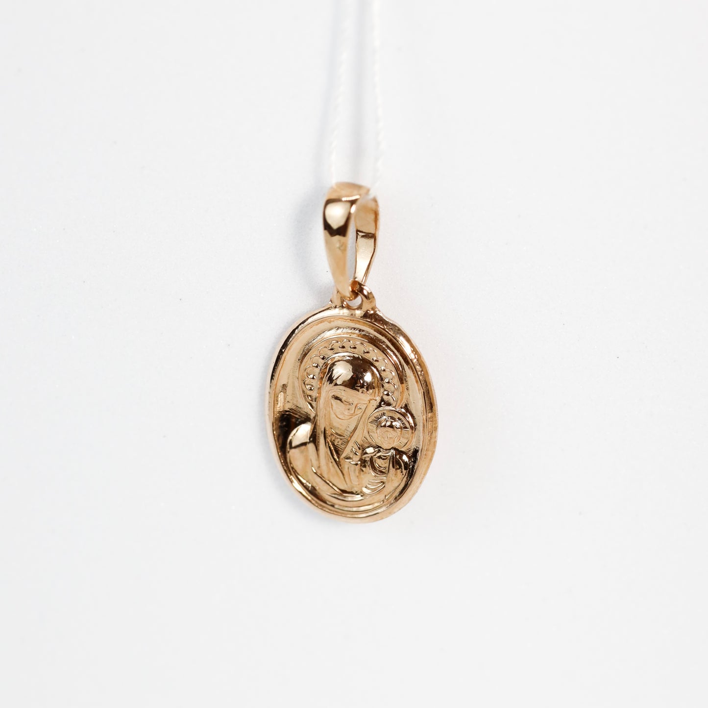 Золотий кулон-ікона 585 Богородиця | Gold Virgin Mary Religious Pendant 14k