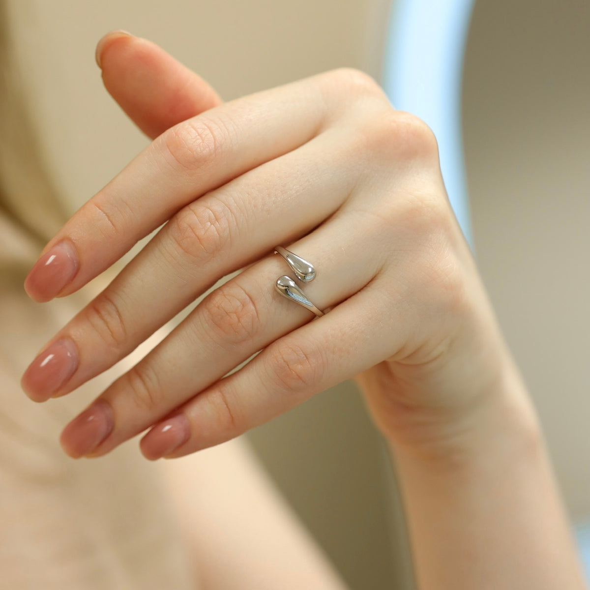 925 Sterling Silver Teardrop Ring w | Срібна каблучка Крапелька | 921