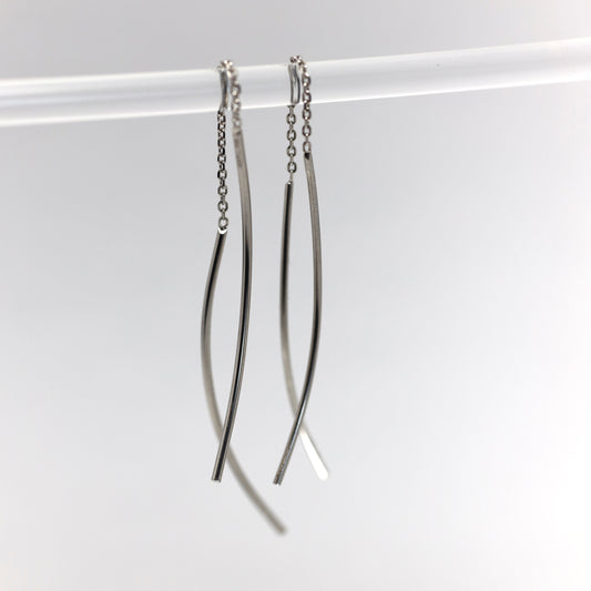 Срібні сережки-протяжки 925 • Мінімалізм | Threader Earrings | 2568