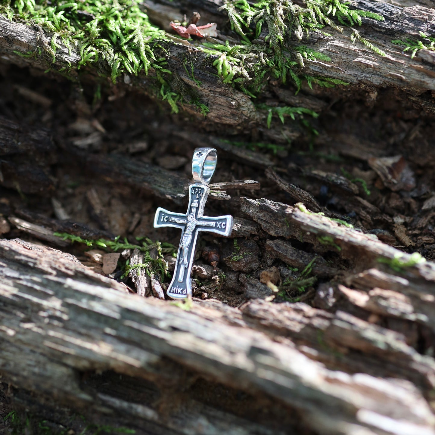 Silver Cross Pendant with Engraving – Small Size / Срібний хрестик з гравіюванням – невеликого розміру | 5189