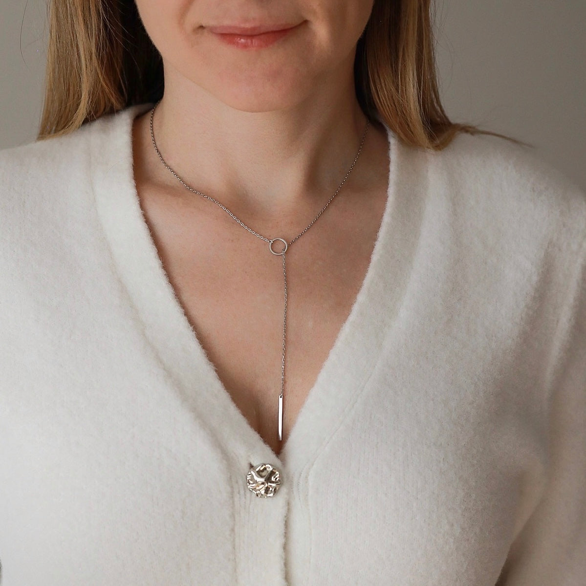Срібне подовжене кольє 925 • Мінімалізм | Sterling Silver Necklace