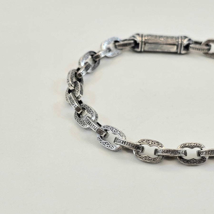 925 Sterling Silver Prayer Bracelet Save and Protect| Срібний браслет ручної роботи Спаси та збережи|661