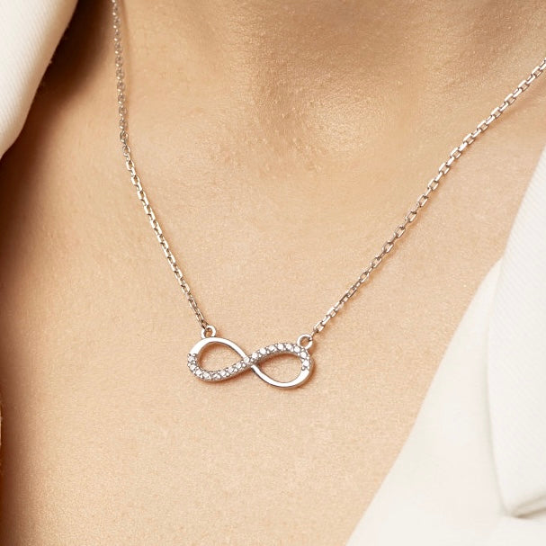 Срібне кольє Нескінченність| Infinity Necklace | Срібло 925 | Cubic Zirconia | 669