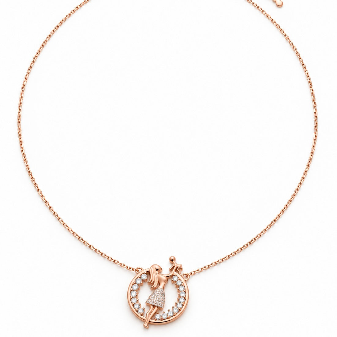 Mother and Child Necklace in 14K Gold-Plated Sterling Silver| Срібне кольє Мама і дитина з позолотою 585 проби|647