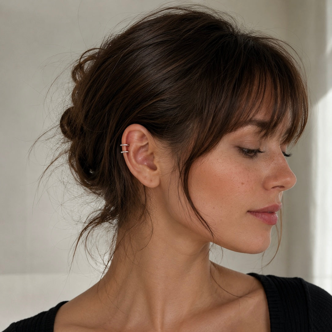 Срібний мінімалістичний кафф 925 | Minimalist Silver Ear Cuff 925|4764