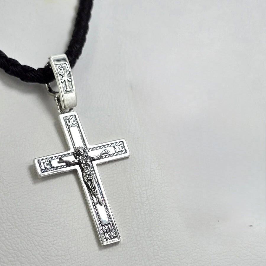 925 Sterling Silver Crucifix Cross Pendant | Срібний хрестик з розп’яттям 925 проби|3142