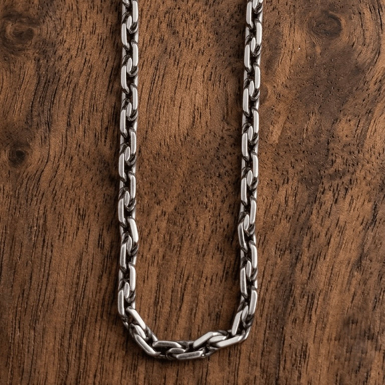 Срібний ланцюг Якірний біт | Silver Anchor Bit Chain | Масивний 925 Silver | Міцне плетіння |1018