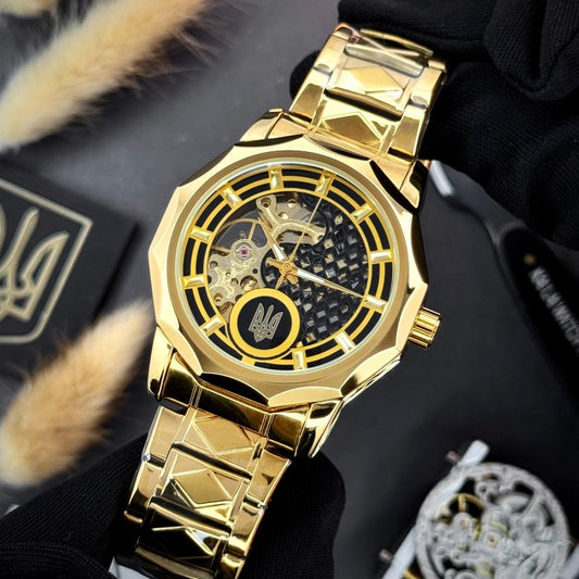 Men’s Ukrainian Tryzub Automatic Watch Open Dial| Чоловічий автоматичний годинник із відкритим механізмом|024