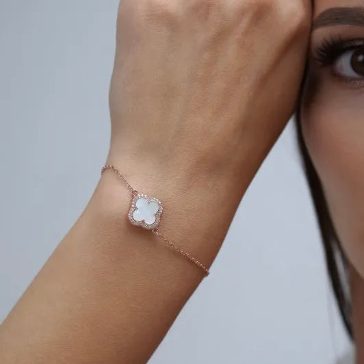 Позолочений срібний браслет 925 Сяйво гармонії | 925 Silver Gold Plated Mother of Pearl Bracelet | 339