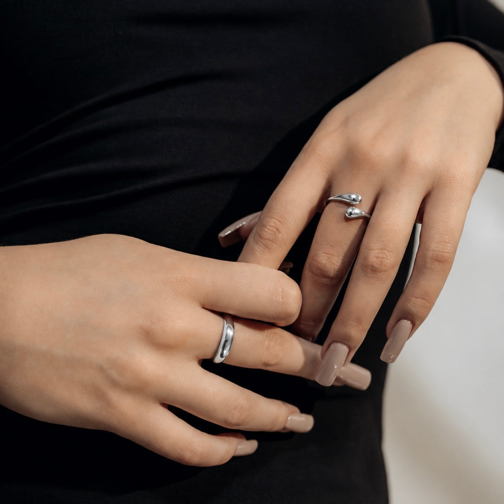 925 Sterling Silver Teardrop Ring w | Срібна каблучка Крапелька | 921