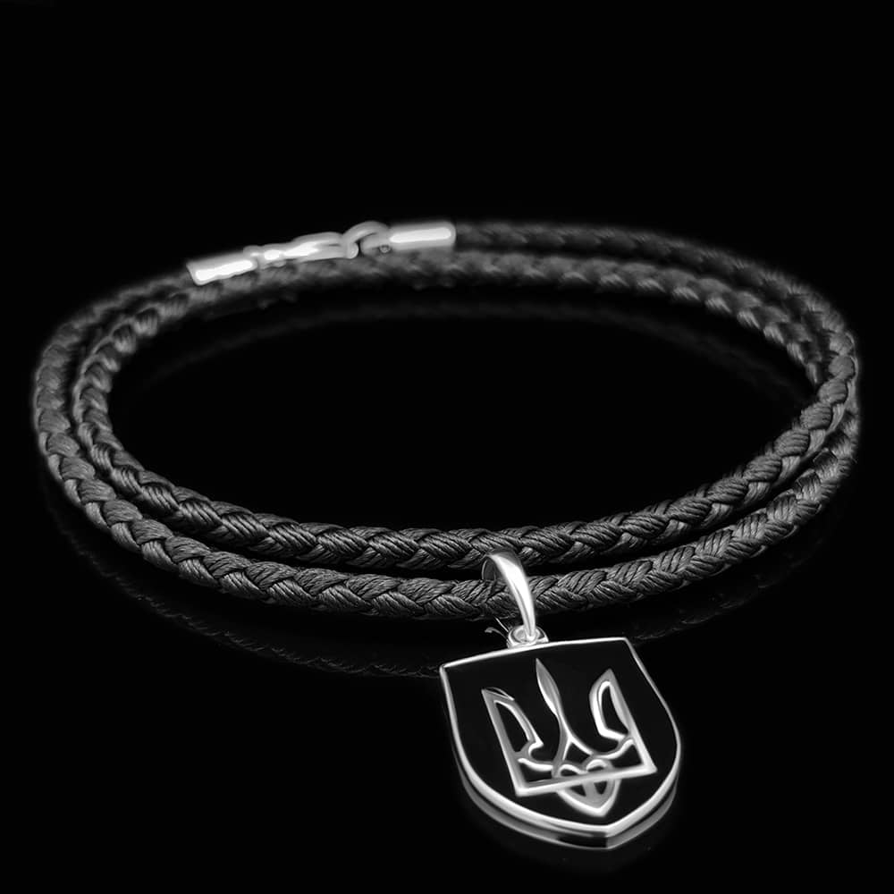 Срібний тризуб з ювелірною емаллю 925 |Silver Tryzub with Enamel 925 | 7061