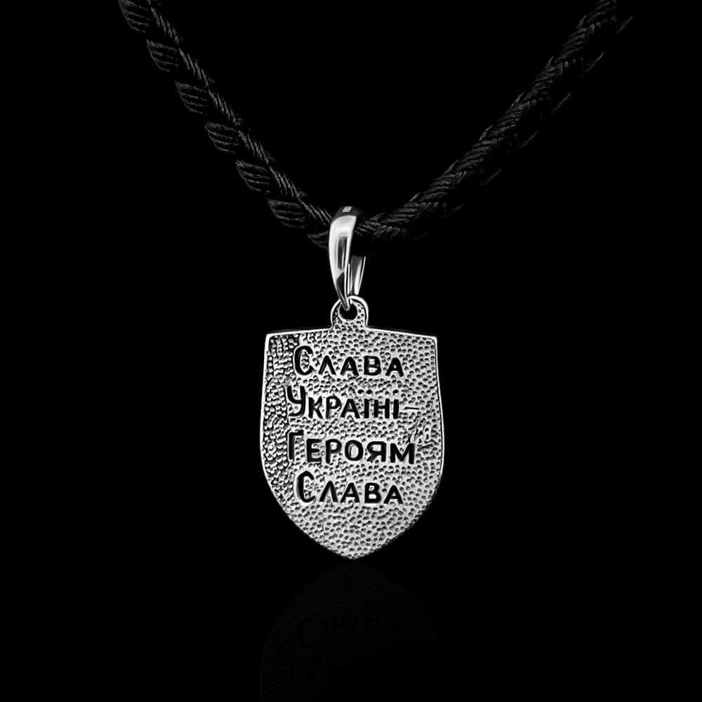 Срібний тризуб з ювелірною емаллю 925 |Silver Tryzub with Enamel 925 | 7061