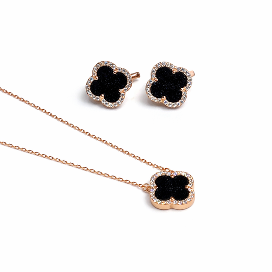 Midnight Glow Jewelry Set | Gold-Plated Silver & Aventurine | Комплект Золоте Сяйво Ночі з авантюрином|550