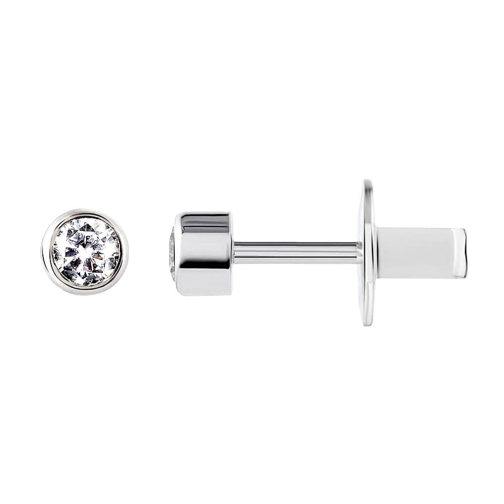 Minimalist Cubic Zirconia Stud Earrings | 925 Sterling Silver Luxury Jewelry — Срібні мінімалістичні сережки з фіанітами|40076