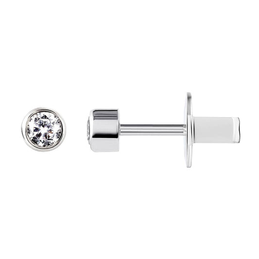 Minimalist Cubic Zirconia Stud Earrings | 925 Sterling Silver Luxury Jewelry — Срібні мінімалістичні сережки з фіанітами|40076