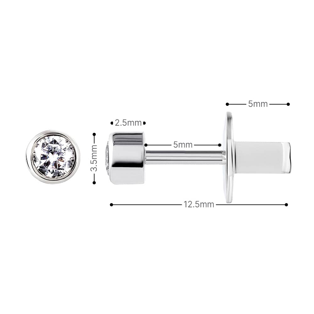 Minimalist Cubic Zirconia Stud Earrings | 925 Sterling Silver Luxury Jewelry — Срібні мінімалістичні сережки з фіанітами|40076