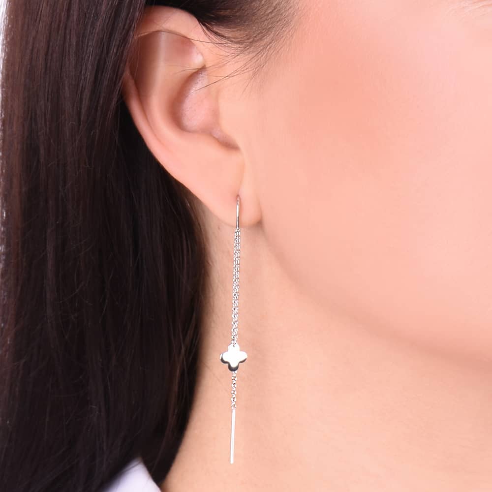 Minimalist Threader Earrings | 925 Silver Luxury Jewelry — Срібні сережки-протяжки|40047
