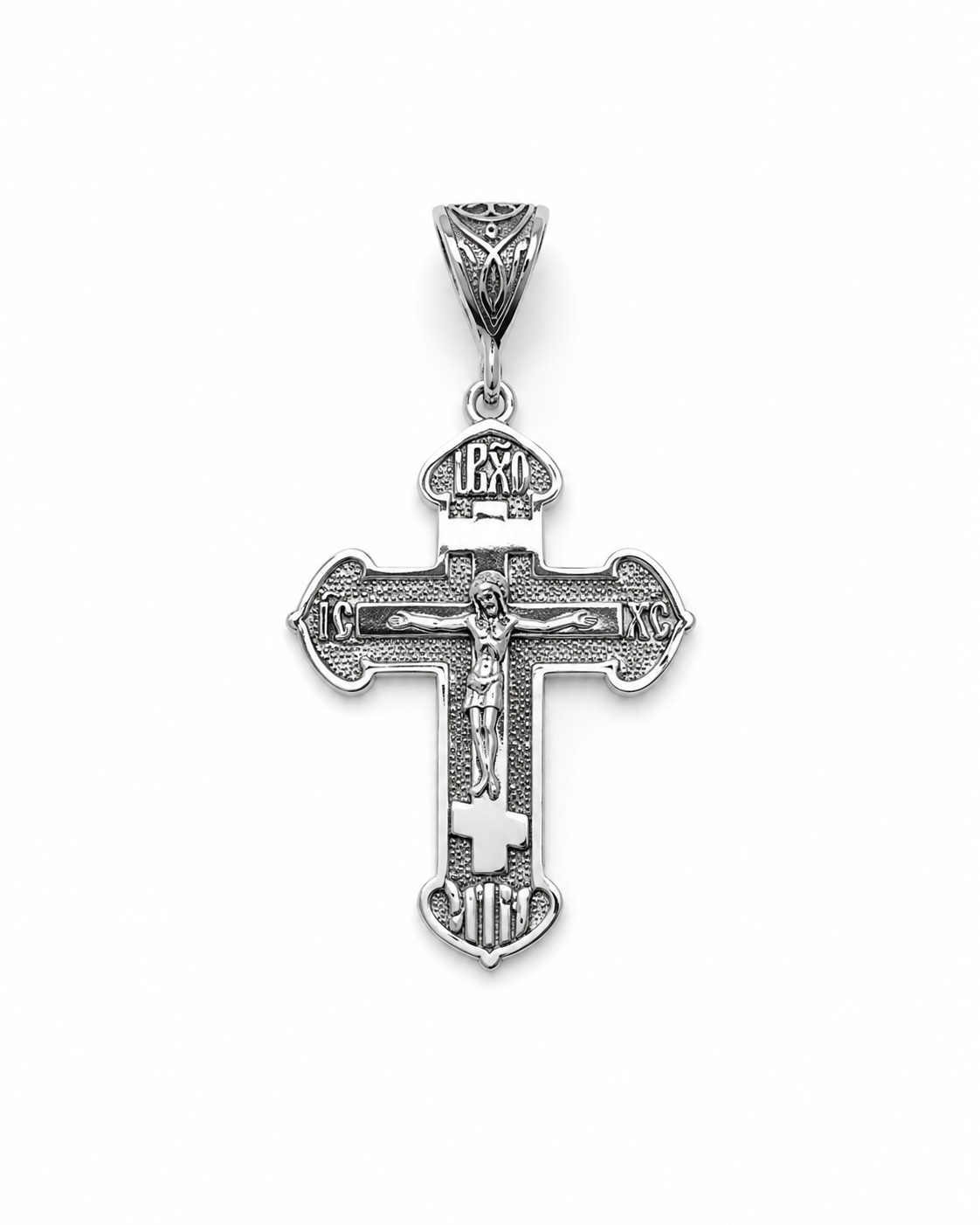 925 Sterling Silver Detailed Cross Pendant | Срібний хрестик з рельєфним дизайном| 3155