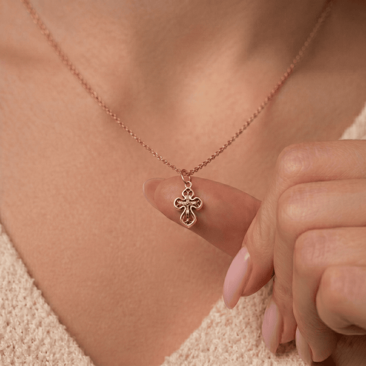 Золотий хрестик 585 для жінок і дітей | Gold Cross Pendant 14K | Жіночий та дитячий хрестик |5240