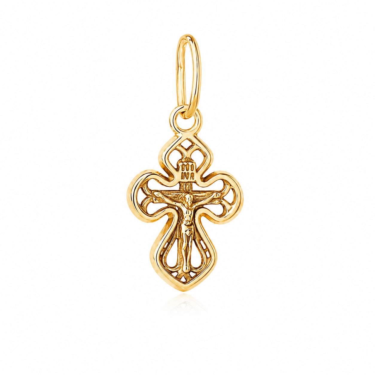 Золотий хрестик 585 для жінок і дітей | Gold Cross Pendant 14K | Жіночий та дитячий хрестик |5240