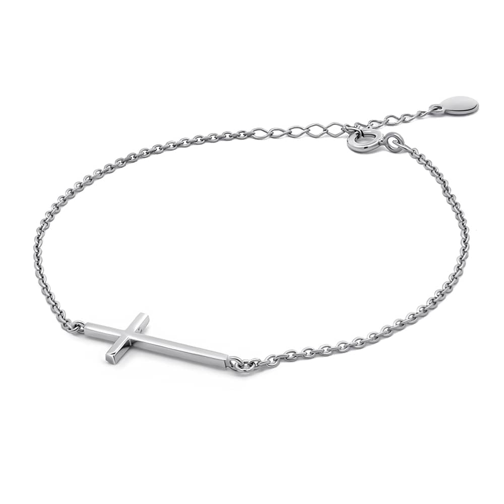 Silver cross bracelet 925 sterling 