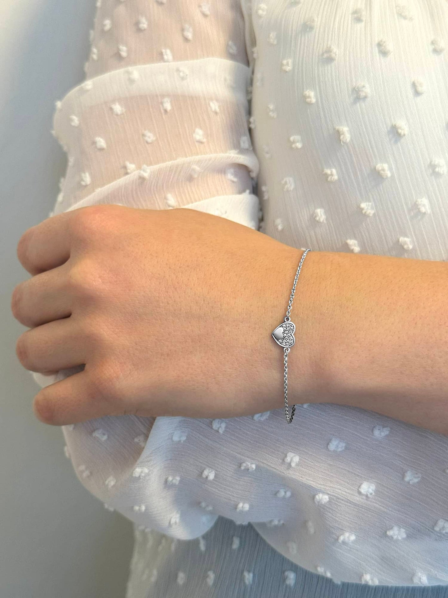 Silver Heart Bracelet | Срібний браслет із серцем 925 |2094