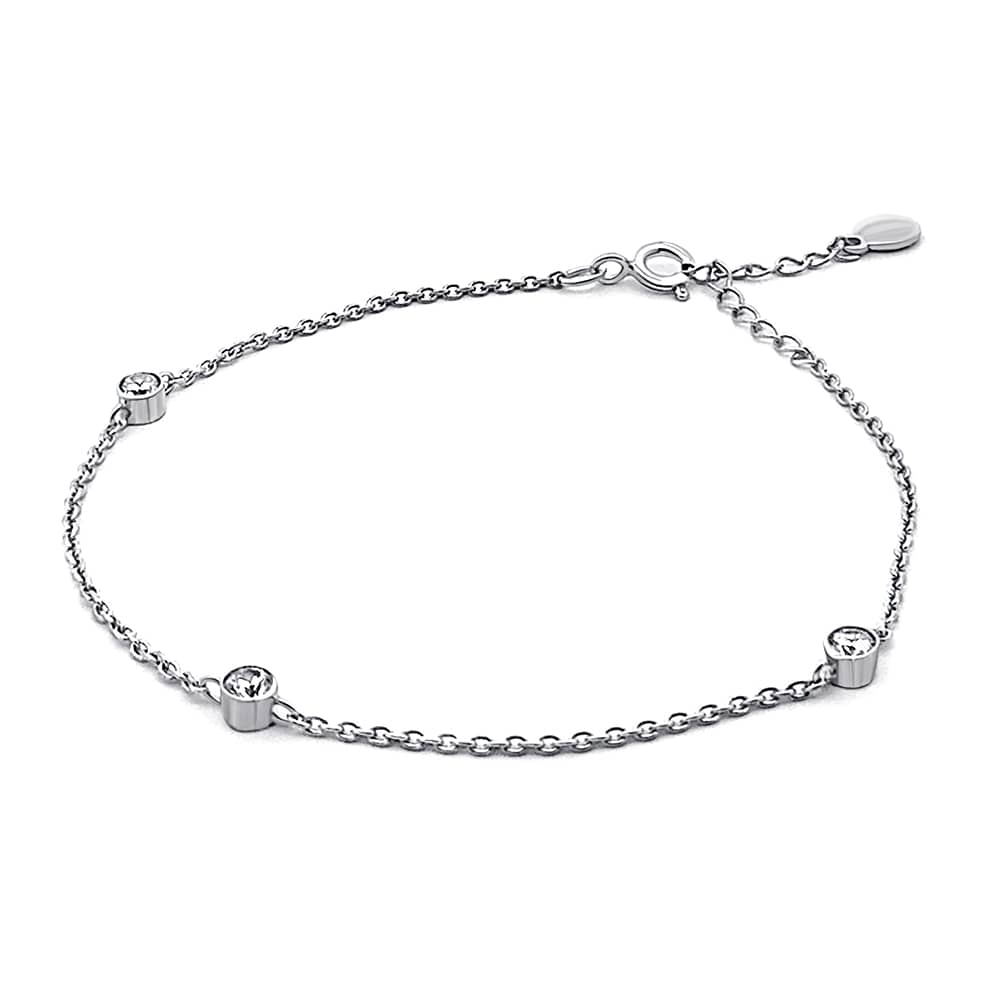 Silver Bracelet with 3 Stones | Срібний браслет із 3 камінцями 925 | 2100