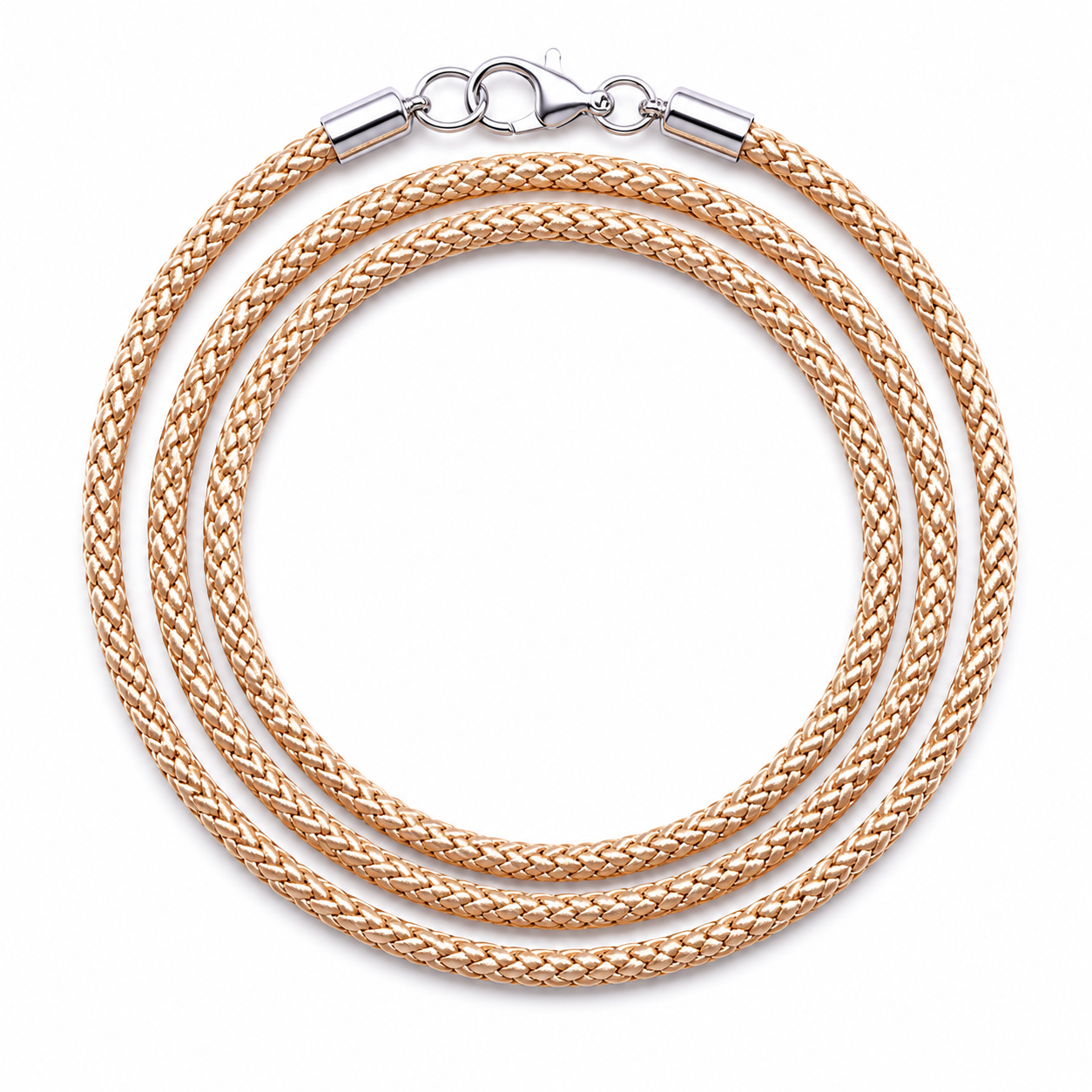 Beige Protective Cord with Sterling Silver 925 Clasps | Бежевий шнурок зі сріблом 925