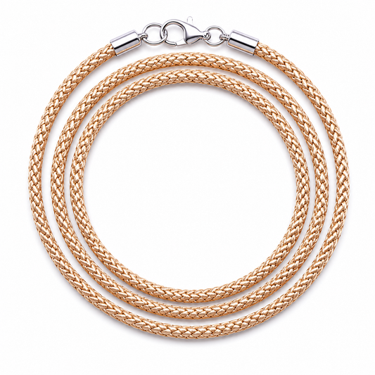 Beige Protective Cord with Sterling Silver 925 Clasps | Бежевий шнурок зі сріблом 925