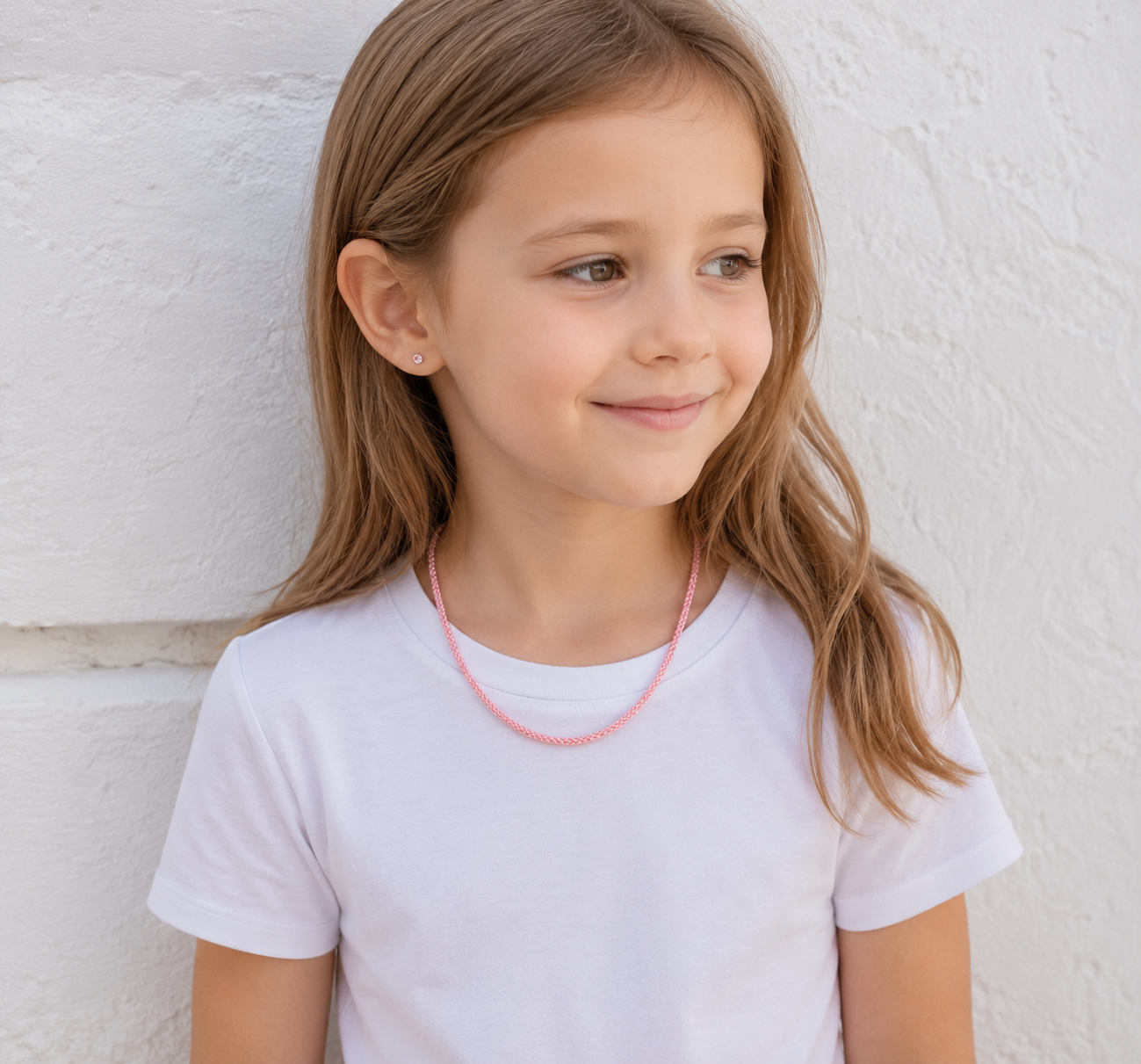 Pink Protective Cord with Sterling Silver 925 Clasps | Рожевий шнурок зі сріблом 925