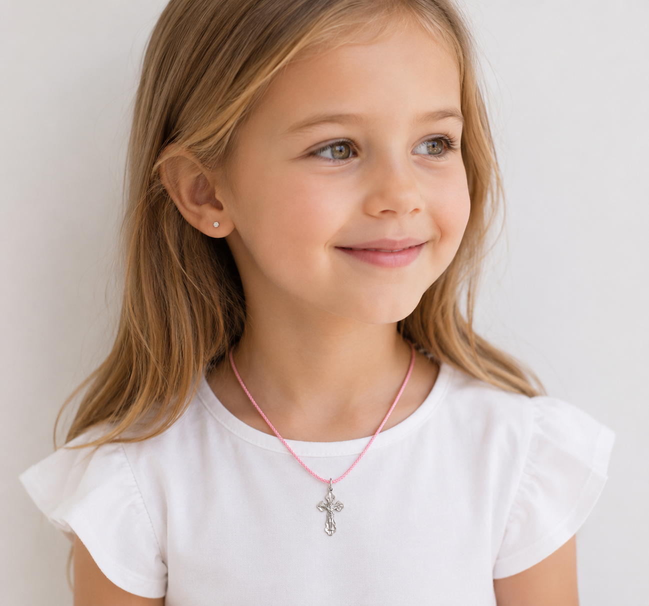 Pink Protective Cord with Sterling Silver 925 Clasps | Рожевий шнурок зі сріблом 925