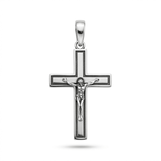 Silver Crucifix Pendant 925 | Срібний хрестик з Розп’яттям |5217