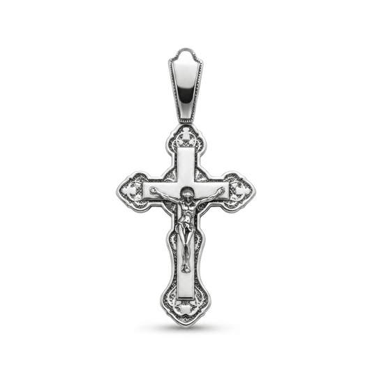 Silver Cross Pendant 925 | Срібний хрестик з Розп’яттям |5223