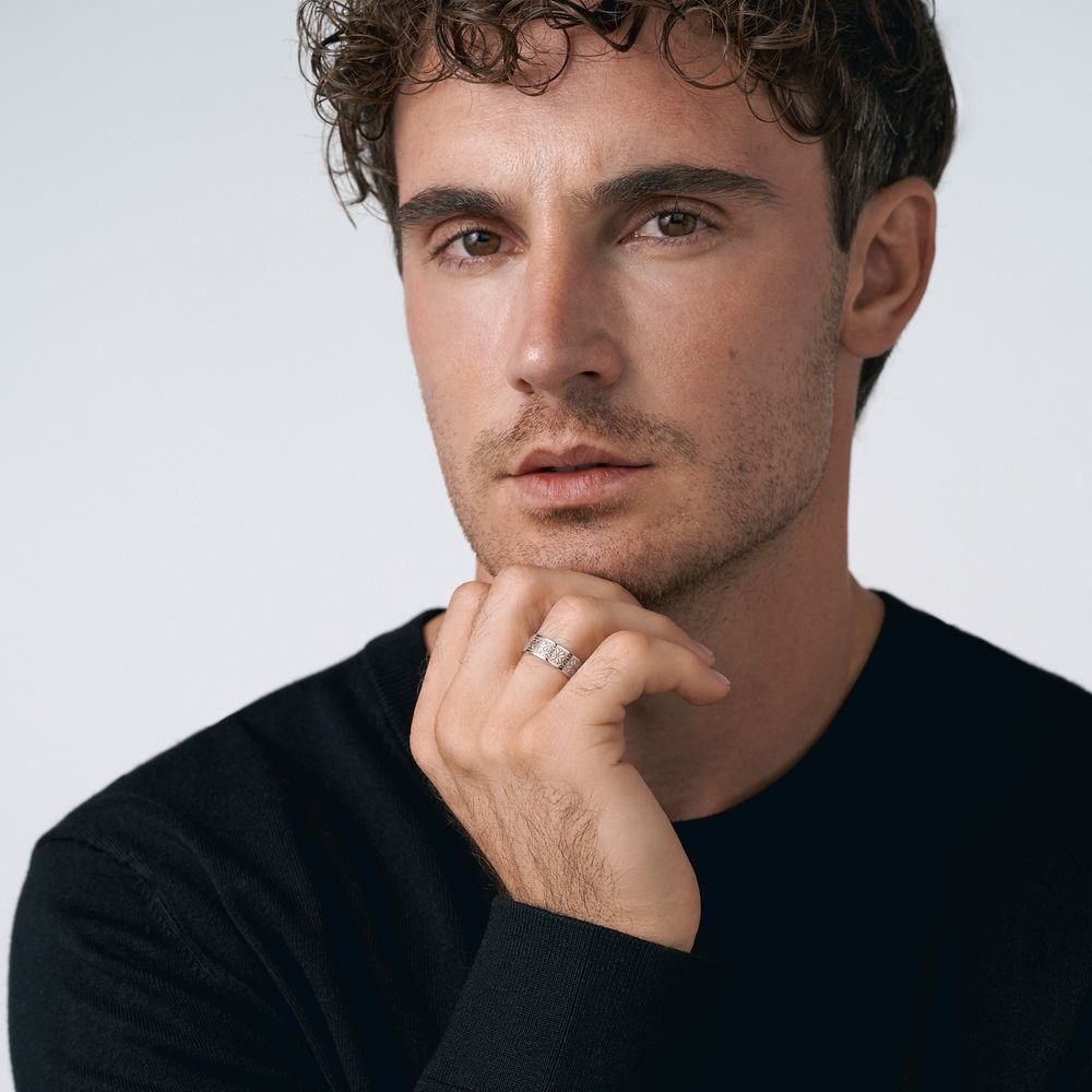 Чоловіча срібна каблучка Вишиванка 925 | Men’s Ukrainian Embroidery Silver Ring