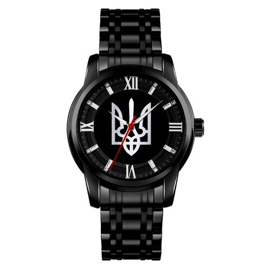 Men’s Ukrainian Tryzub Watch Roman Numerals| Чоловічий автоматичний годинник із тризубом чорний