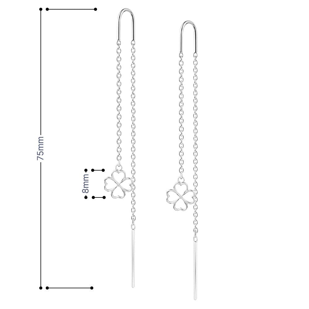 925 Sterling Silver Chain Threader Earrings| Срібні сережки-протяжки на ланцюжках|40048