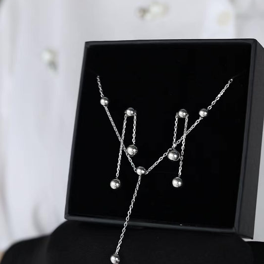 925 Sterling Silver Lariat Necklace and Earrings Set| Срібний комплект 925 проби з кольє-ларіатом і сережками